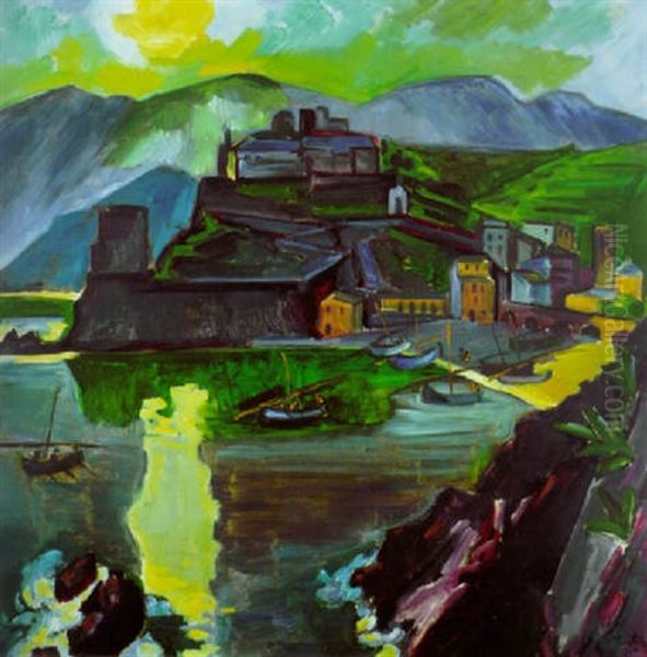 Abend In Monterosso Oil Painting by Max Pechstein