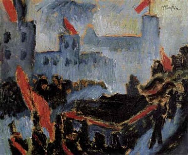 Beerdigung Der Revolutionsopfer Oil Painting by Max Pechstein