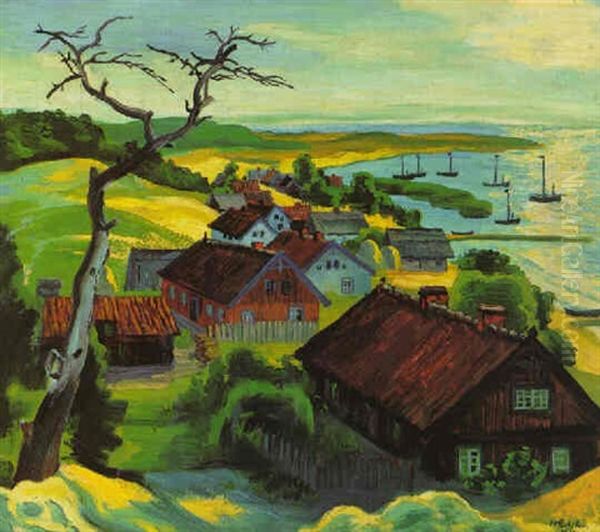 Morgen Bei Purwin, Kurische Nehrung Oil Painting by Max Pechstein