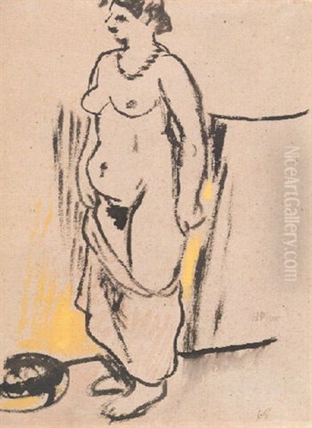 Stehender Weiblicher Akt Oil Painting by Max Pechstein