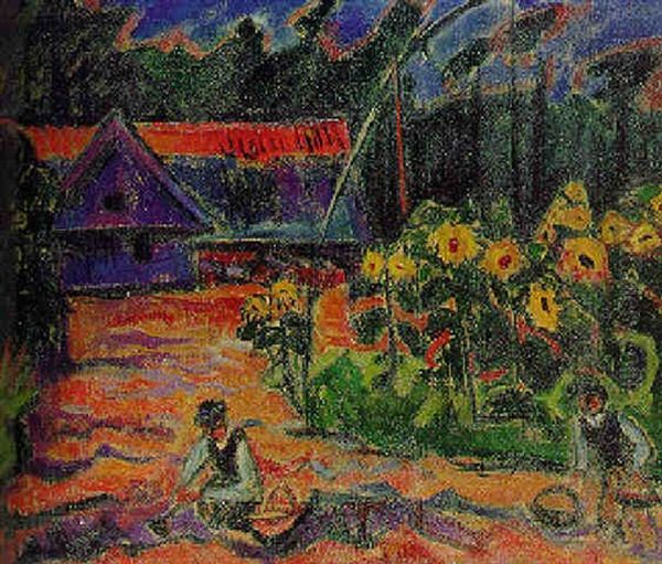 Herbsttag Oil Painting by Max Pechstein