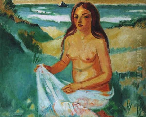 A Young Girl Oil Painting by Max Pechstein