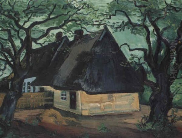 Pommerischer Fischerkaten Oil Painting by Max Pechstein