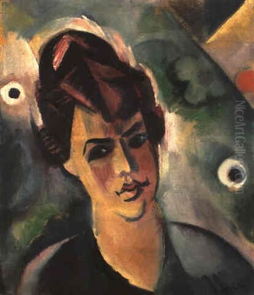 Portrait Einer Jungen Frau Oil Painting by Max Pechstein