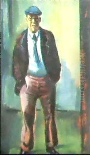 Stehender Mann. Oil Painting by Max Pechstein