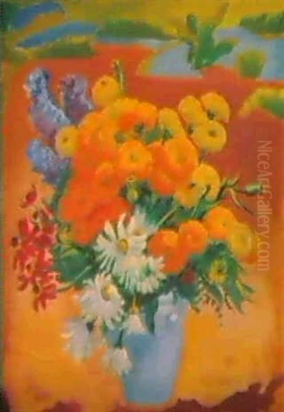 Herbstblumen Oil Painting by Max Pechstein