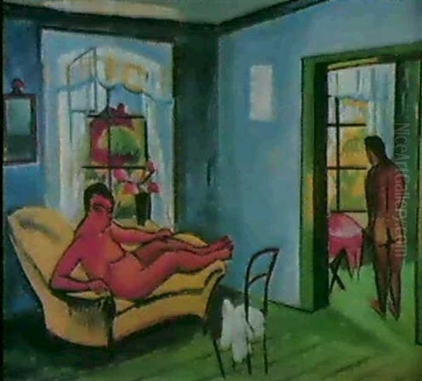 Fruher Morgen Oil Painting by Max Pechstein