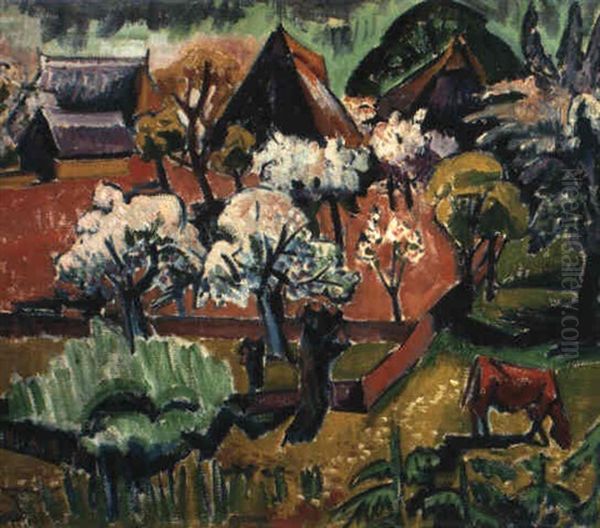 Fruhling Oil Painting by Max Pechstein