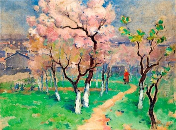 Kilatas Budarol Oil Painting by Dezsoe Pecsi Pilch