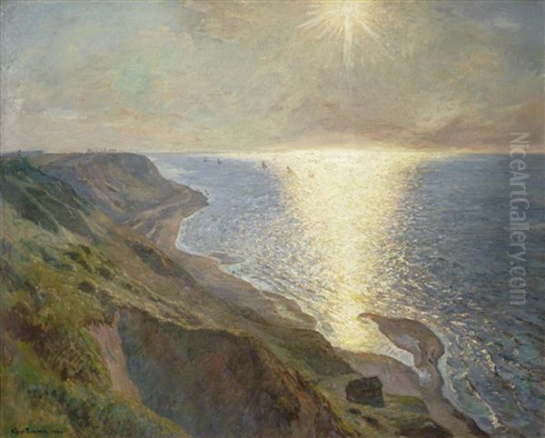 Sunset Over The Sea Oil Painting by Viggo Christian Frederick Pedersen