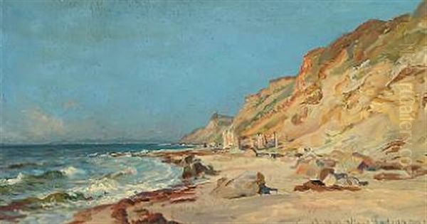 Costal Scenery From The Northen Coast Of Sealand Oil Painting by Viggo Christian Frederick Pedersen