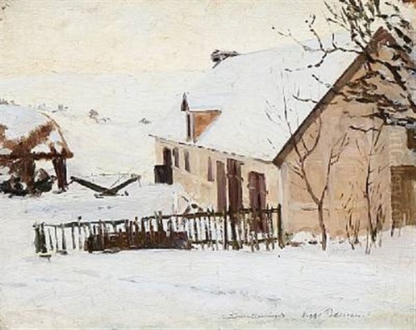 Winter Day In Antoinettesminde. Presumably From The Artist's Home In Morkov, Denmark Oil Painting by Viggo Christian Frederick Pedersen
