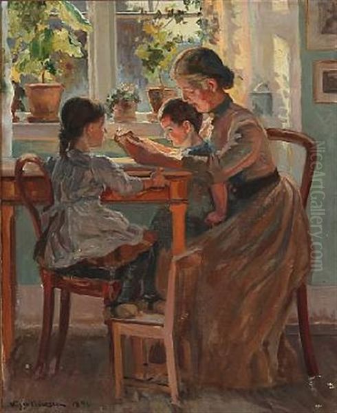 Eventyrbogen Oil Painting by Viggo Christian Frederick Pedersen