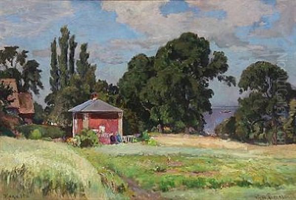 Malerhuset Ved Hagagaarden Oil Painting by Viggo Christian Frederick Pedersen
