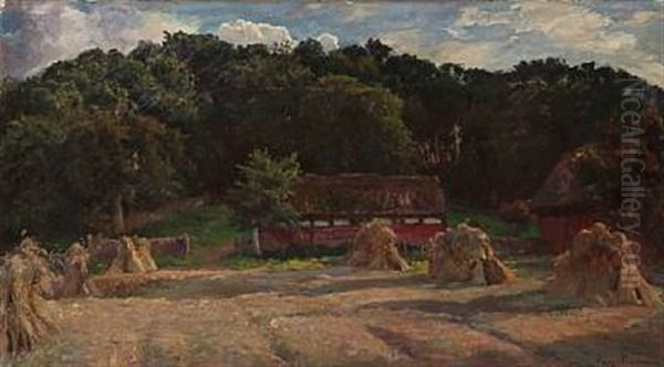 Rugen Staar I Traver Under Hagaskoven Oil Painting by Viggo Christian Frederick Pedersen