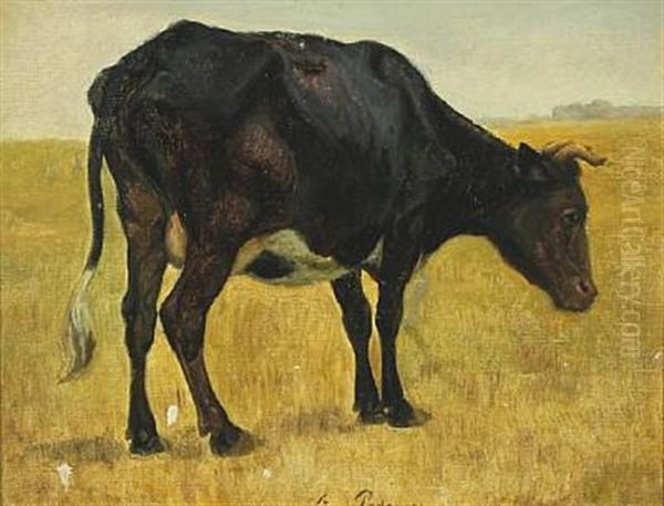 Grazing Cow In The Meadows Oil Painting by Viggo Christian Frederick Pedersen