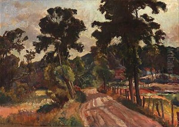 Road Near Jyllinge, Denmark Oil Painting by Viggo Christian Frederick Pedersen