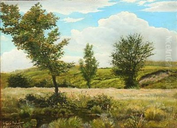 A German Summer Landscape From Bad Lippspringe Oil Painting by Viggo Christian Frederick Pedersen