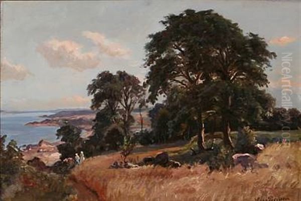 Summer's Day At Arildsleje At Kullen, Sweden Oil Painting by Viggo Christian Frederick Pedersen