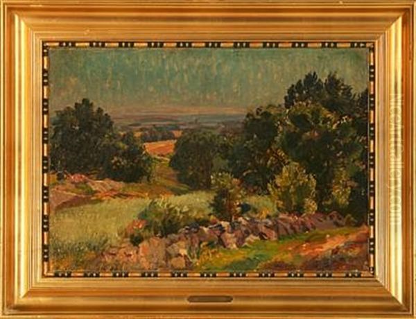 Summer Landscape From Kullen, Sweden Oil Painting by Viggo Christian Frederick Pedersen