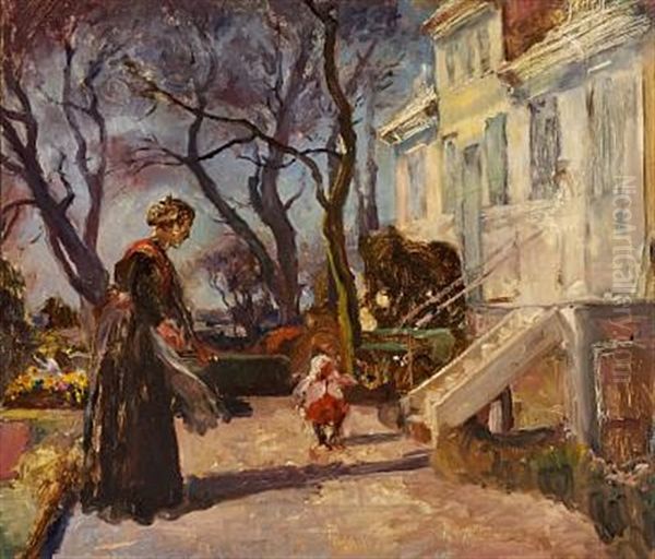 Tidlig Foraarsdag. Fra Haven Ved Karlsberg, Hillerod Oil Painting by Viggo Christian Frederick Pedersen