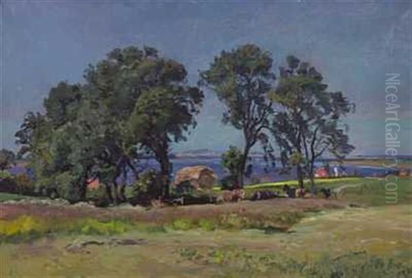 Sommerdag Pa Skagen Oil Painting by Viggo Christian Frederick Pedersen