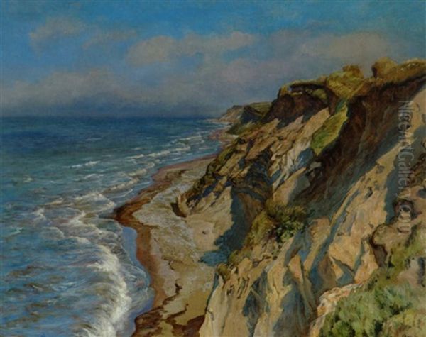 Klinter Ved Havet. Tisvilde Oil Painting by Viggo Christian Frederick Pedersen