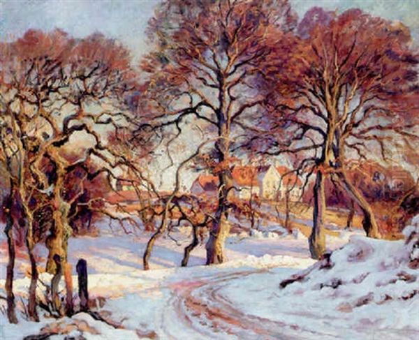 Kunstnerens Hjem Carlsberg Ved Hillerod Oil Painting by Viggo Christian Frederick Pedersen