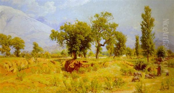 Parti Fra Liridalen, Landskab Fra Sora Oil Painting by Viggo Christian Frederick Pedersen