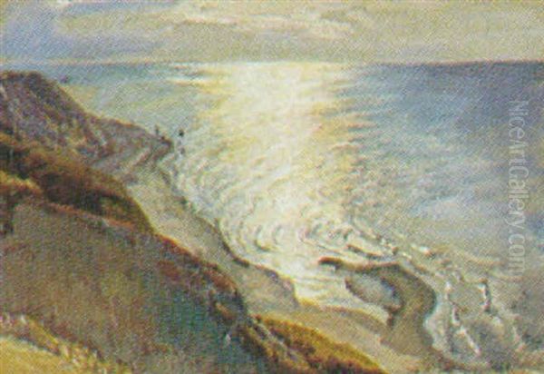 Udsigt Over Havet Oil Painting by Viggo Christian Frederick Pedersen