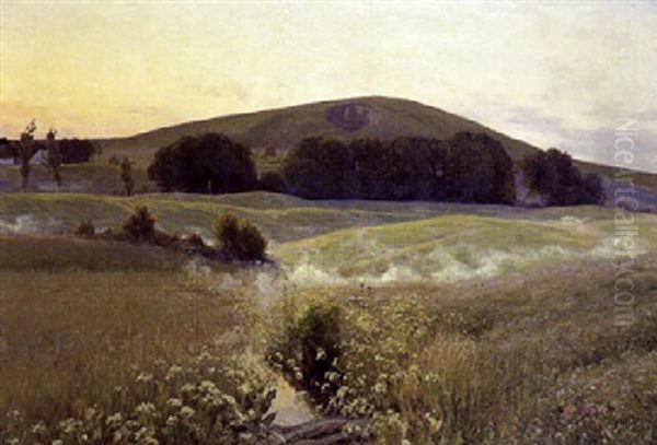 Sommeraften Oil Painting by Viggo Christian Frederick Pedersen
