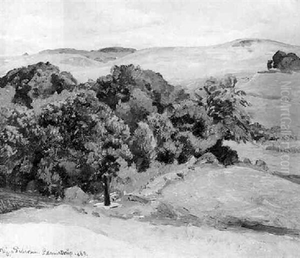 Hostlandskab Oil Painting by Viggo Christian Frederick Pedersen