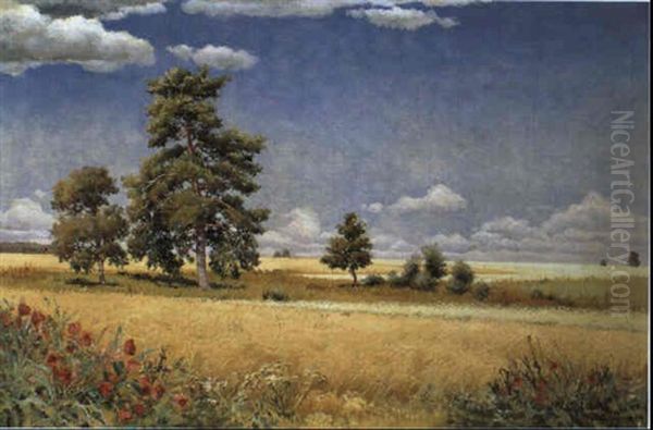 Sommerlandschaft Oil Painting by Viggo Christian Frederick Pedersen
