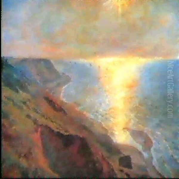 Danische Kustenlandschaft Oil Painting by Viggo Christian Frederick Pedersen