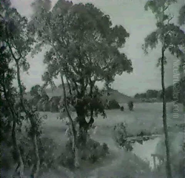 Sommeraften Ved Oreso Oil Painting by Viggo Christian Frederick Pedersen