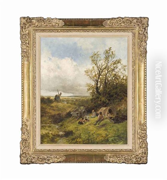 Round The Campfire Oil Painting by James Peel