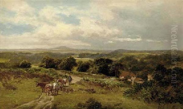 Witley Common, Near Mousehill, Surrey Oil Painting by James Peel