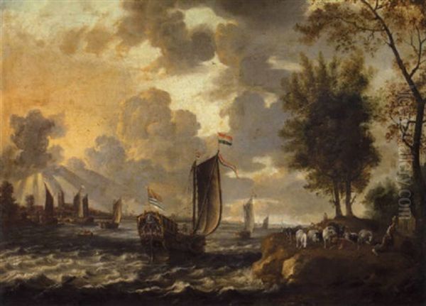Coastal Landscape With Shipping Oil Painting by Bonaventura Peeters the Elder