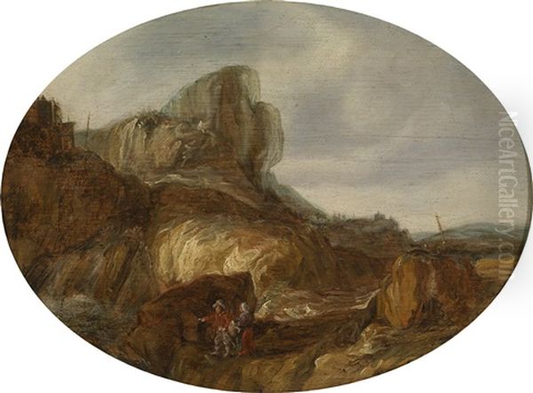 Gebirgslandschaft Mit Figurlicher Staffage Oil Painting by Gillis Egidius I Peeters
