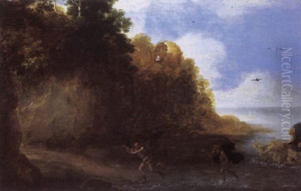 Neptune And Coronis Oil Painting by Gillis Egidius I Peeters