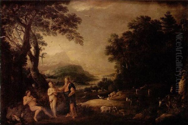 Adam Et Eve Au Paradis Terrestre Oil Painting by Gillis Egidius I Peeters