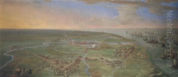 The Capture Of Gravelines, July 1644 Oil Painting by Gillis Egidius I Peeters