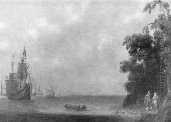 Jeune Femme Abandonnee Sur Le Rivage Oil Painting by Gillis Egidius I Peeters