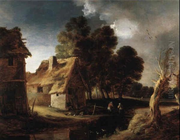 Flamische Dorfidylle Oil Painting by Gillis Egidius I Peeters