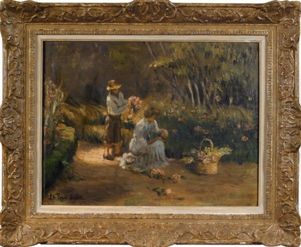 La Cueillette Des Fleurs Oil Painting by Jean Bertrand Pegot-Ogier
