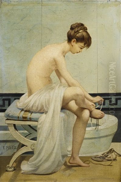 Before The Bath, Young Roman Girl Oil Painting by Fernand Pelez