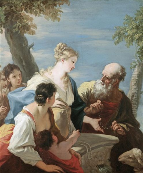 Rebecca Am Brunnen Oil Painting by Giovanni Antonio Pellegrini