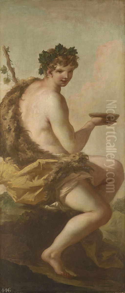 Bacchus Oil Painting by Giovanni Antonio Pellegrini