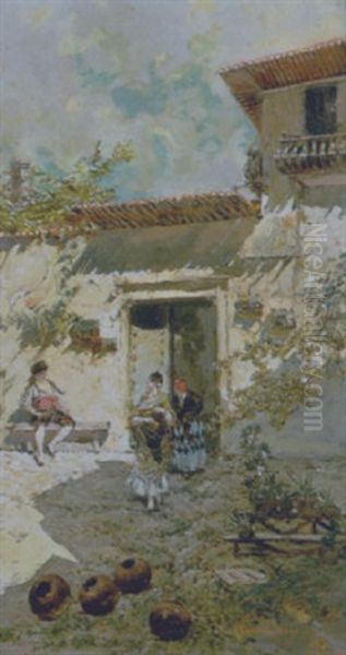Cortile Spagnolo Oil Painting by Riccardo Pellegrini