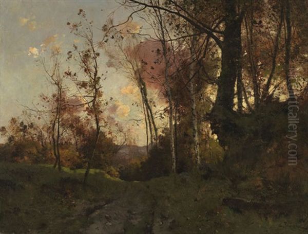 Herbstwald Bei Fontainebleau Oil Painting by Leon Germain Pelouse